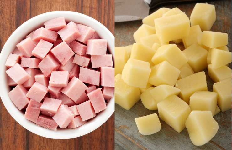 cotto e formaggio a dadini