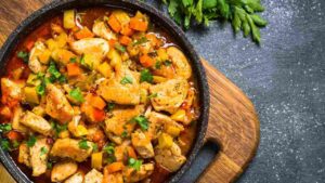 bocconcini di pollo con le verdure
